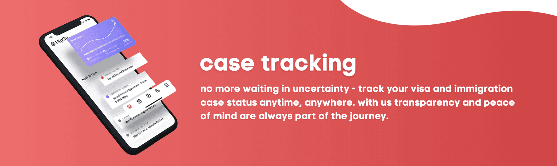 Immigration case tracking banner