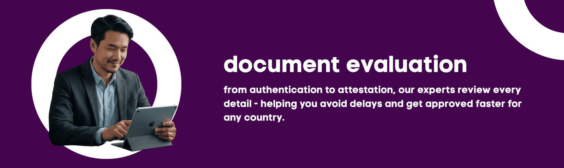 Document evaluation services banner